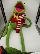 Vintage Eden Toys Kermit The Frog Plush Applause X-mas Theme with Scarf 18 inch