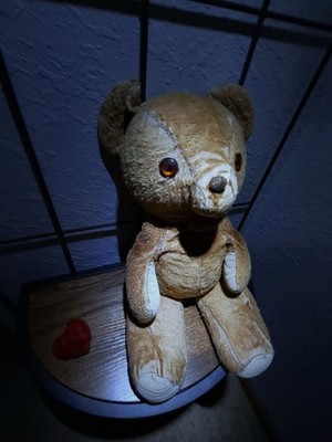 Large Antique bear with treasure pocket with removeable heart Estate find