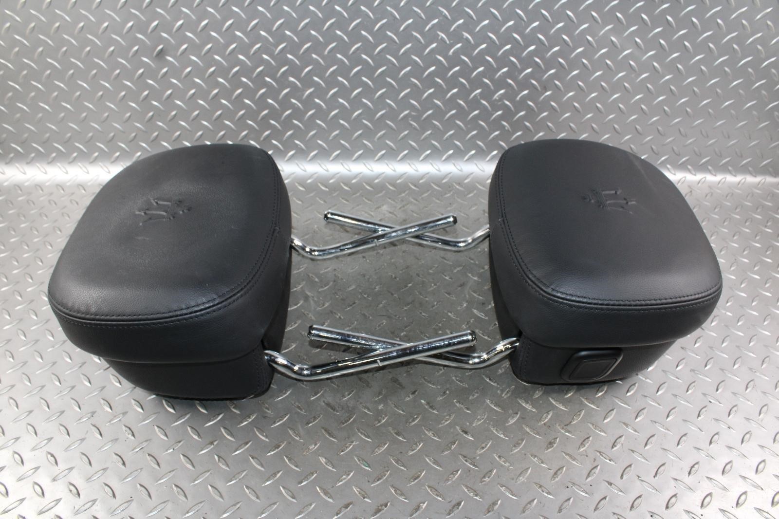 14-19 Ghibli Black Leather Front Seat Pair LH RH Headrest Head Rest OEM OE WTY