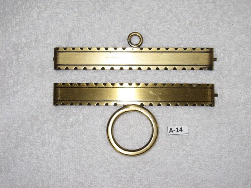A- 14  Vintage Brass Bell Pull Hardware 5 1/2"  140mm  2 pc Hanger Set