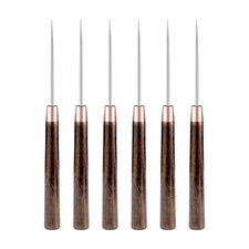 6 PCS Scratch Awl Tool, Awl Tool Sewing with Wooden Handle - Leather Awl Punc...