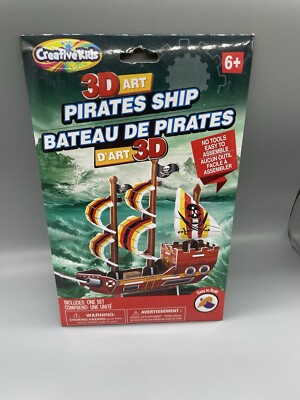 Creative Kids 3D Art Pirates Ship model Ages 6+ NO TOOLS NEEDED Package wear