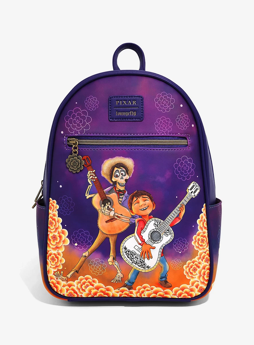 Loungefly Disney Pixar Coco Miguel Hector Floral Mini Backpack