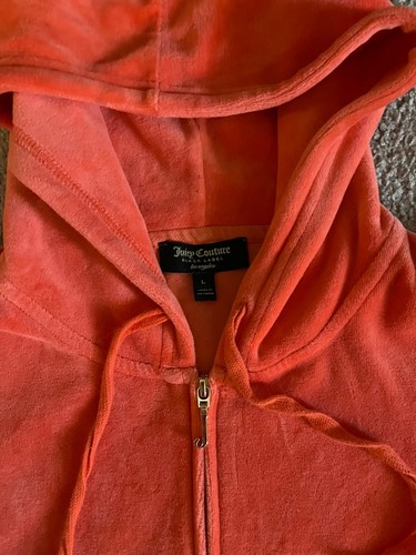 Juicy Couture Black Label Velour Orange Zip Up Hoodie Jogginghose Gr. L - Bild 8 von 9