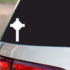 Christian Cross Sticker Jesus Religious S25 all chrome and regular vinyl colors