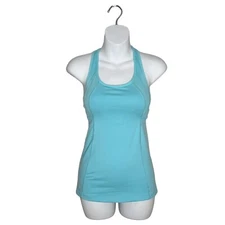 Athleta Stunner Aqua Blue T Strap Exercise Tank Top Size XXS Padded Lined Bra