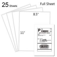 25 Full Sheet Shipping Labels 8.5x11 Self Adhesive Blank Paper for Laser Inkjet