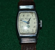 VINTAGE C.1940's GIRL 7 JEWEL GUILFORD WATCH _ ORIGINAL LEATHER BAND 