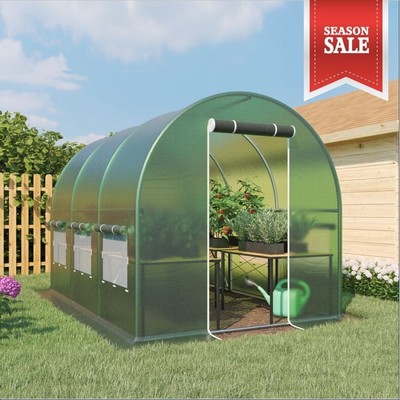 AKTION 2,5x5m Gewächshaus Foliengewächshaus Folienzelt Tomatenhaus PREMIUM