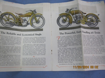 1929年 戦前 ハーレーダビッドソン カタログ 1929 Harley-Davidson Motorcycle Brochure Sales Catalog Mailer | eBay