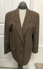 Alfred Dunner Classic Wool Herringbone Blazer Jacket Lined Sz 14