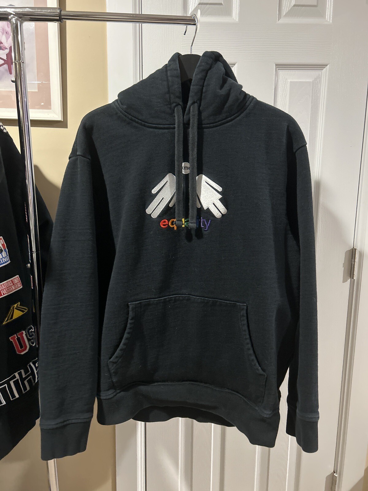 KITH Equality Hoodie Black Mens Large Heavyweight Black Streetwear