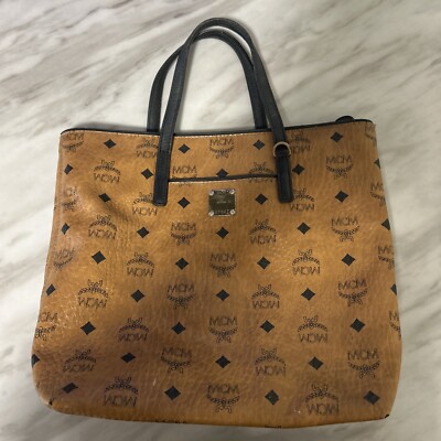 Mcm Anya Mcm Shopper Medium Beige Medium Anya Top Zip Shopper In