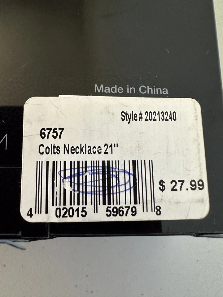 Indianapolis Colts Football NFL Titanium Rope Necklace Open Package Licensed 21 - Image 4 of 4