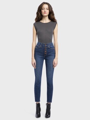 Skinny Exposed Buttons Denim $275 | eBay
