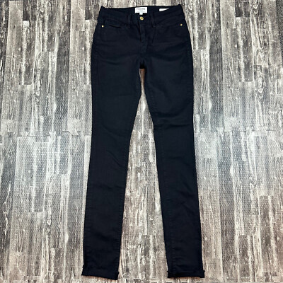 FRAME Denim Women's Size 28 Forever Karlie Skinny Fit Tall Black Stretch Jeans