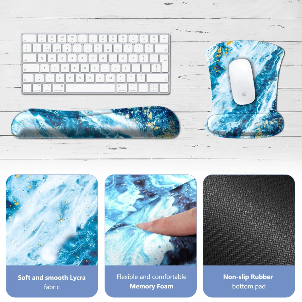 Mouse Pad with Wrist Support and Keyboard Wrist Rest Non-Slip Durable Mouse Pad - Image 2 of 4