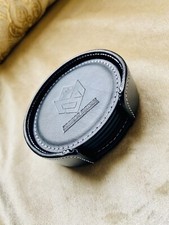 Black Leatherette Round 4 Holder Coaster Set