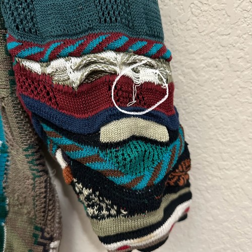 VTG 80s COOGI Australia Multi 3D Knit Cascade Pullover Sweater Biggie Cosby XL - Picture 6 of 11