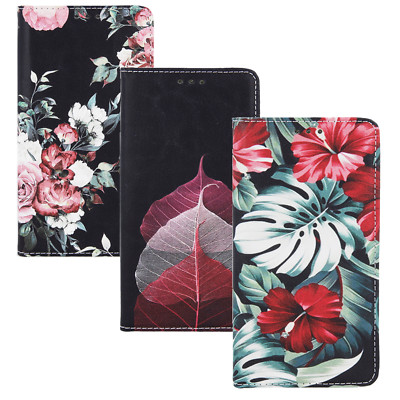 BOOK TRENDY Tasche Schutz Buch Form Hülle Flip Case Bunt Muster Etui ver. Handy