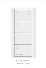 Lutron Pico Remote Wireless 4 Button PJ2-4B-TSW-P14 Snow White - New - 140/Each