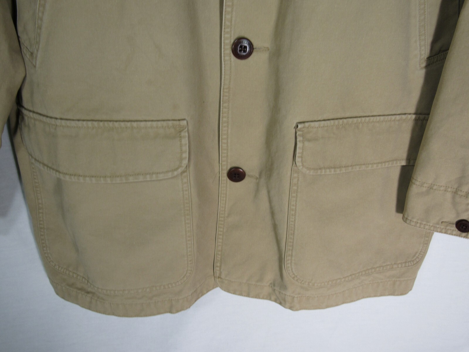 L.L. Bean Button Up Jacket Field Chore Coat XXL Tall 2XLT Beige Khaki Lined eBay