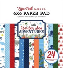 Echo Park UNDER SEA ADVENTURES - 6x6 Paper Pad 24pc Scrapbook Mixed Media fs