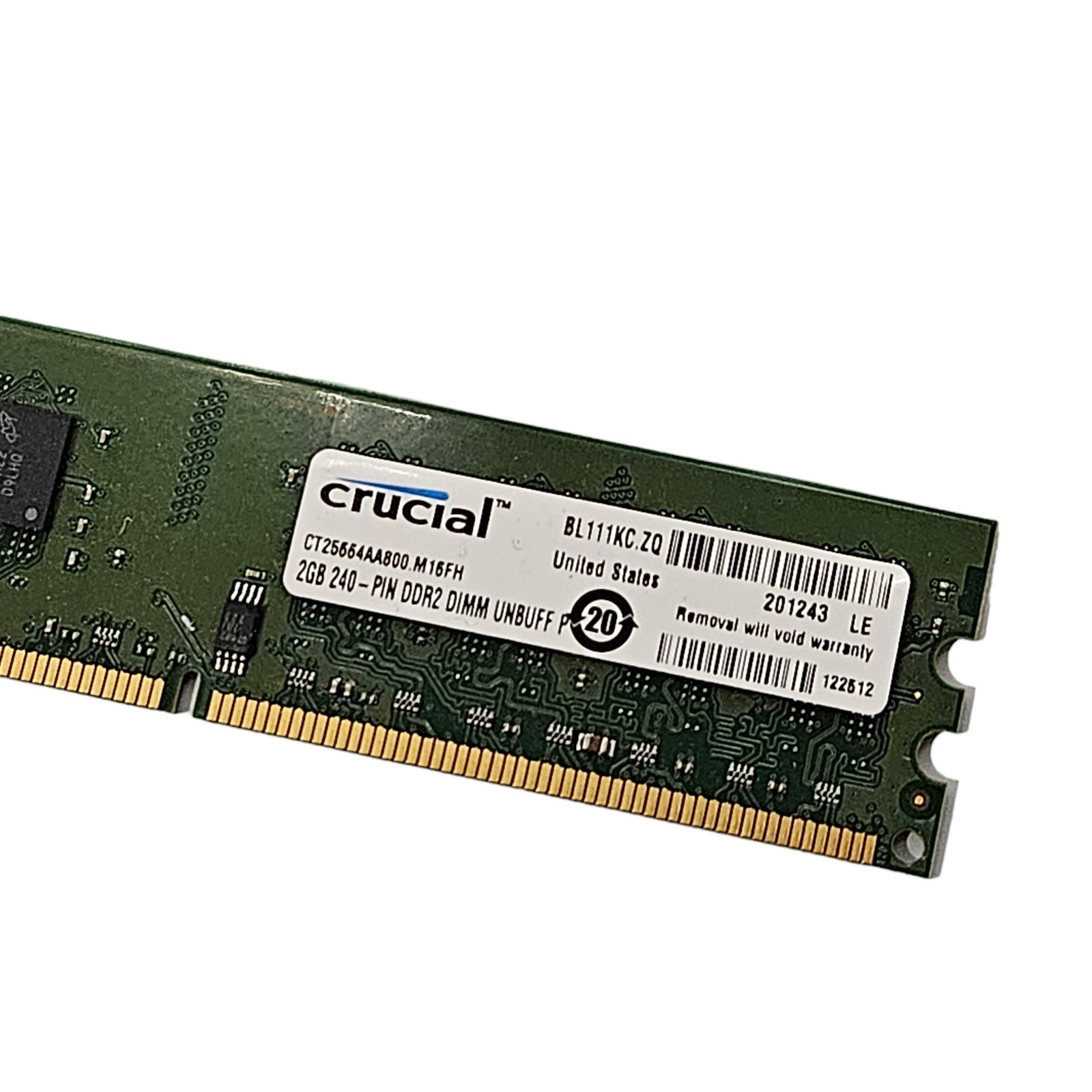 8GB - 4x 2GB Crucial CT25664AA800 PC2-6400 800Mhz DDR2 Desktop RAM ...