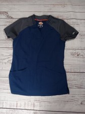 Dickies SCrub Women's X-Small Navy Blue Front Pockets V-Neck Medical
