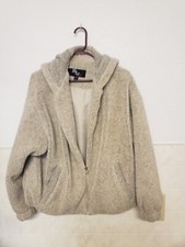 Vintage 90s Sm2 Women’s Jacket Faux Sherpa Brown Vintage Full Zip Med Oversized 