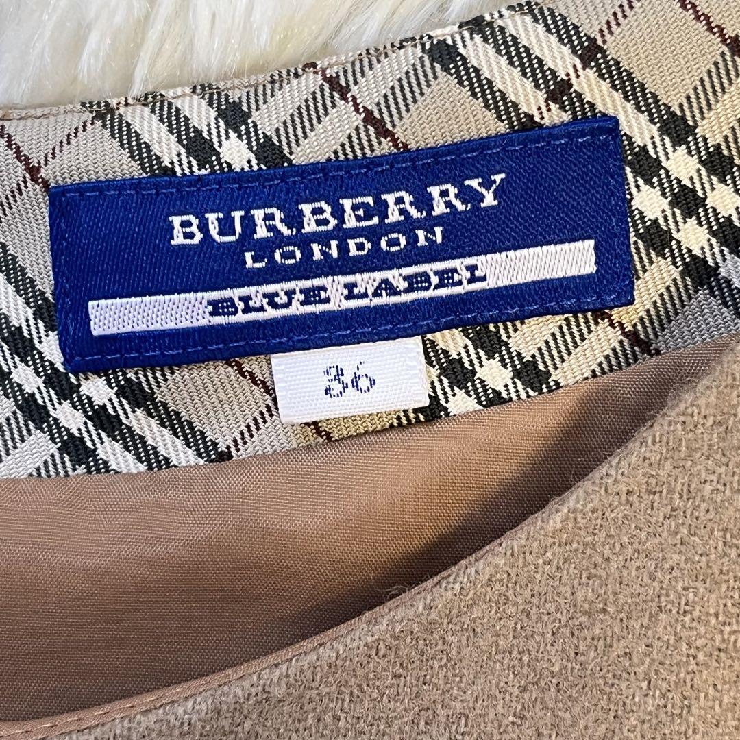 Burberry Blue Label Short Sleeve Dress Nova Check Camel 36/S Burberry Blue Label Short Sleeve Dress Nova Check Camel 36/S
