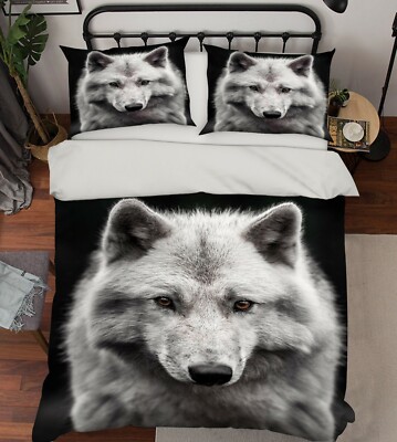 3D Grey Wolf ZHUA131 Bed Pillowcases Quilt Duvet Cover Set Queen King Zoe