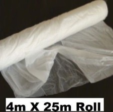 POLYTHENE DUST SHEET ON A ROLL 4M X 25M DUST COVER DECORATING PLASTIC