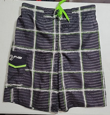 Laguna Black Gray Striped Board Shorts Men's Size S