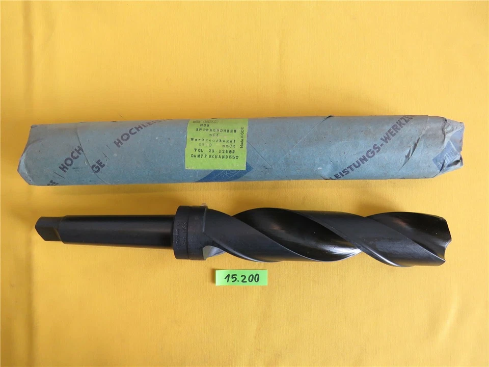 WERKÖ WMW HSS Spiralbohrer Ø 49 mm - MK 4 - L 370 mm - Werkö DDR - Konusbohrer Bohrer