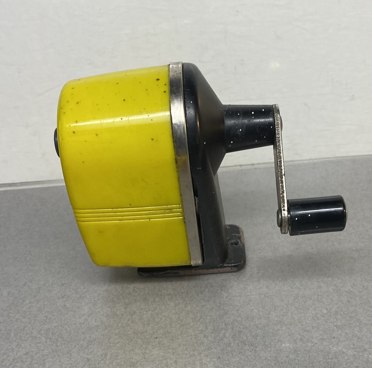 Vintage Sears Pencil Sharpener Yellow Plastic - 1960's Desk or