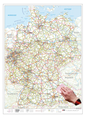 XXXL Deutschlandkarte 84 x119 cm, nass abwischbar, 2019/20, stabil, gerollt