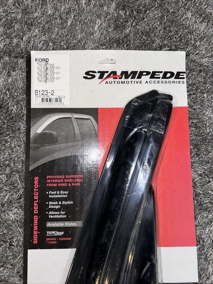 Stampede Tape-Onz Deflectores de viento lateral Humo, 4 piezas Ford F250 6123-2, 1999-2016 Foto 2 de 4