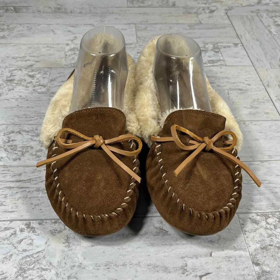 Zapatillas mocasín Lucky Brand Aerine para mujer 10M cuero marrón forradas de piel sintética Foto 2 de 4