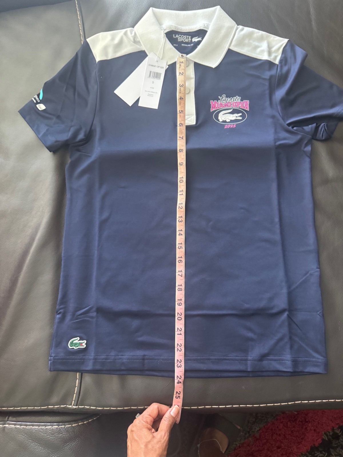 NWT 2025 Lacoste Miami Open Tennis Polo Men's Small Color Blue w/White Trim thumbnail 10