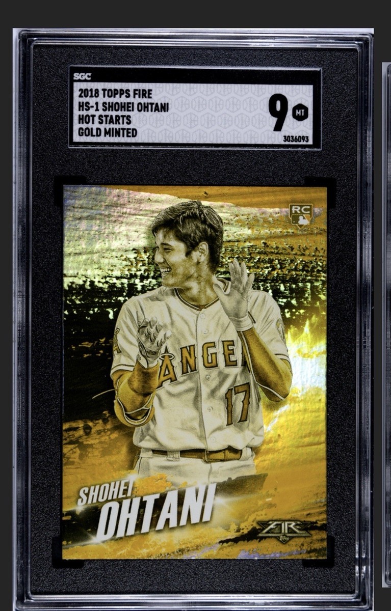 shohei ohtani topps 2018 ルーキー 初期 初ホームラン 2018 Topps Fire - Hot Starts Shohei Ohtani #HS-1 Gold Minted (RC