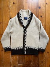 Vintage Pendleton Shetland Wool Shawl Cardigan Sweater Aztec Pattern Size Medium