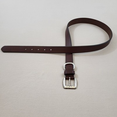 Vintage Eddie Bauer Leather Belt Womens XL Made In USA Brown 80s 
