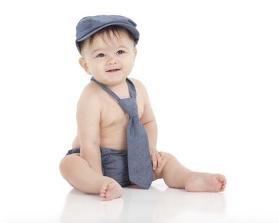 Baby Boys 0-3 Months Chambray Set Denim Hat Tie & Bottoms Judanzy