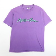 Vintage Maui And Sons Shark Surf T-Shirt Size Medium Purple 90s