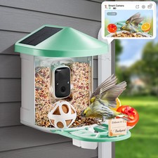 Smart Bird Feeder with Camera 2K HD AI Identify Bird APP Wi-Fi Solar Panel