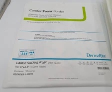 5 DermaRite Comfort Foam Border Wound Dressing Large 9”x9” Exp 07/09/2028 NIP
