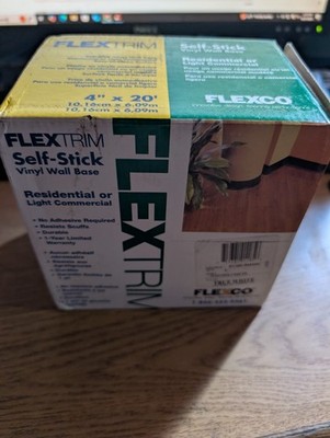 FLEXCO FLEXTRIM SELF STICK VYNAL WALL BASE 4''X20' TRUE WHITE