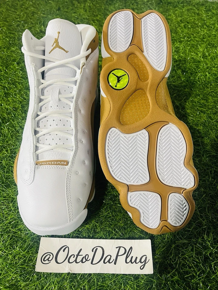 Nike Air Jordan 13 ретро пшеницы золото белый мужские размеры nby 414571-171 - Изображение 3 из 4
