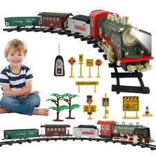 Elektrische Eisenbahn Kinder Spielzeug Set Zug mit Schienen Beleuchtung & Sound